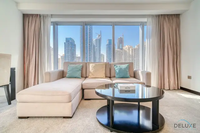 Overlooking Marina Canal Views from Living to Bedroom — Dubai Marina